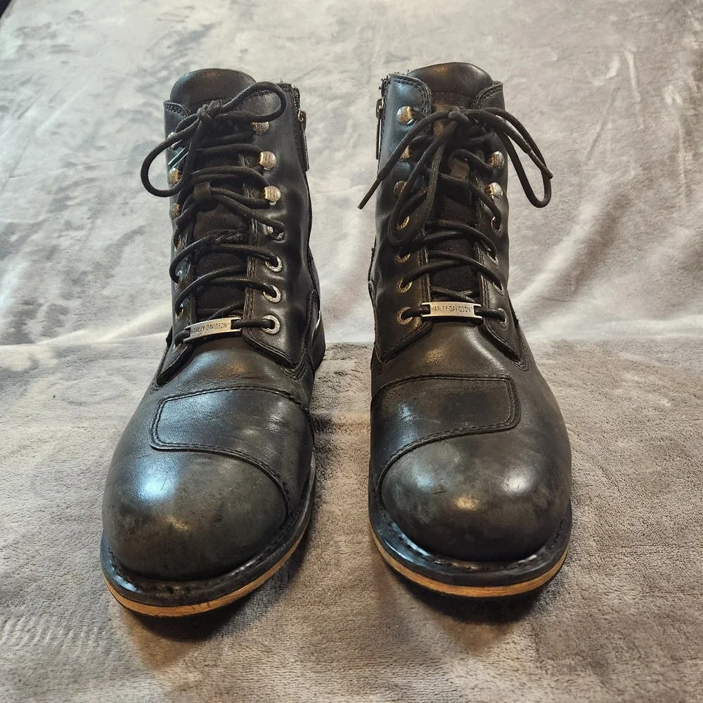Harley Davidson Boots Mens 12 Black  Leather Clancy Waterproof Motorcycle D96159